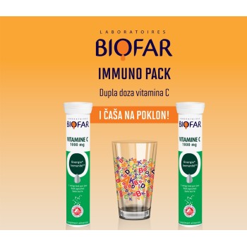 BIOFAR VITAMIN C 1000mg 2x20 ŠUMEĆIH TABLETA + POKLON BIOFAR ČAŠA BIOFAR VITAMIN C 1000mg 2x20 ŠUMEĆIH TABLETA + POKLON BIOFAR ČAŠA