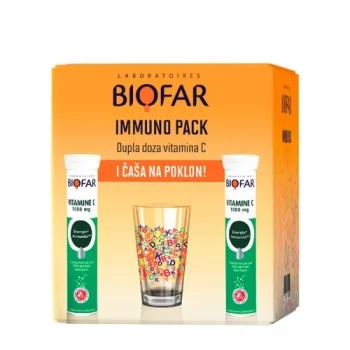 BIOFAR VITAMIN C 1000mg 2x20 ŠUMEĆIH TABLETA + POKLON BIOFAR ČAŠA