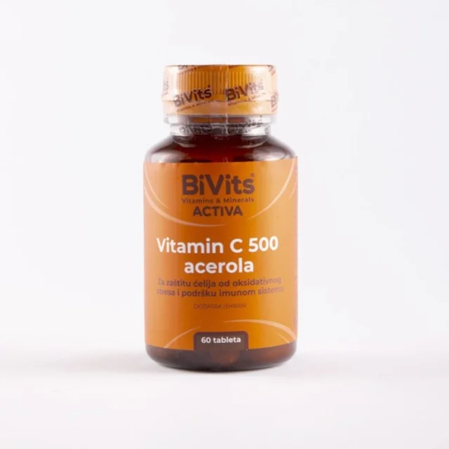 BIVITS ACTIVA VITAMIN C 500 ACEROLA 60 TABLETA - Online Apoteka BIVITS ACTIVA VITAMIN C 500 ACEROLA 60 TABLETA