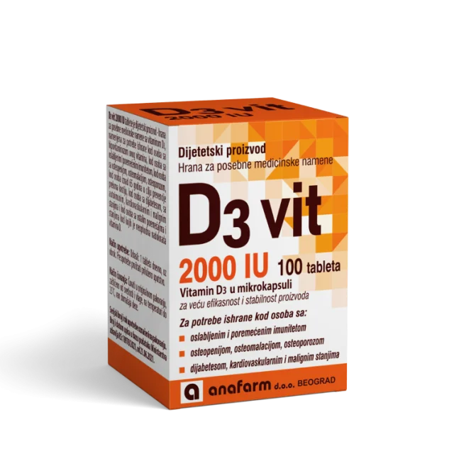 ANAFARM D3 VIT 2000 IU TABLETE