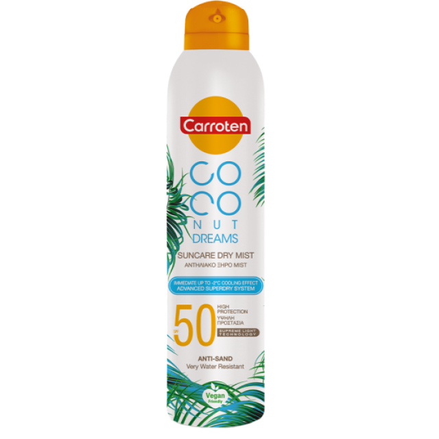 CARROTEN MLEKO ZA ZAŠTITU OD SUNCA U SPREJU SA MIRISOM KOKOSA SPF50 200ML - Online Apoteka CARROTEN MLEKO ZA ZAŠTITU OD SUNCA U SPREJU SA MIRISOM KOKOSA SPF50 200ML