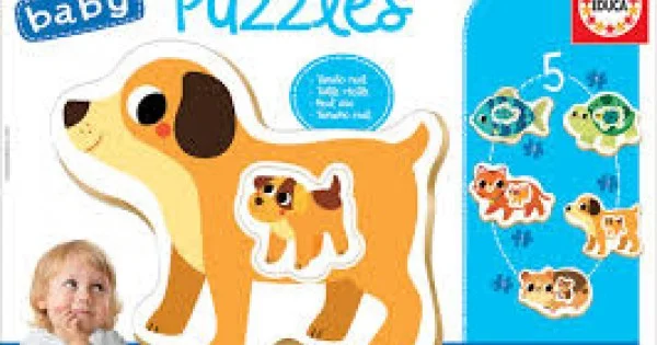 Educa 18058 Baby-Puzzleset „Meerestiere“ – 5 Puzzles Mit 2-4 Teilen, Für Kinder Ab 12 Monaten