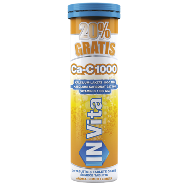 IN VITA KALCIJUM+VITAMIN C ŠUMEĆE TABLETE - Online Apoteka IN VITA KALCIJUM+VITAMIN C ŠUMEĆE TABLETE