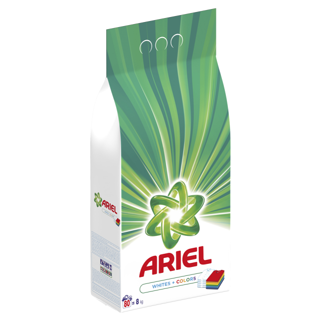 ARIEL DETERDŽENT WHITES & COLORS 8KG - Online Apoteka ARIEL DETERDŽENT WHITES & COLORS 8KG