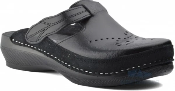 Sabots LEON PU156 Cuir Femme - Mules Confort Avec Semelle Anatomique