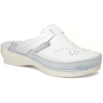 LEON ŽENSKE KLOMPE PU156 BELE