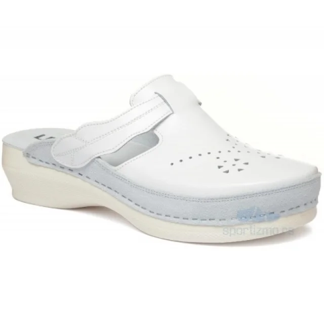 LEON ŽENSKE KLOMPE PU156 BELE