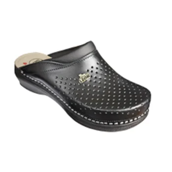 LEON ŽENSKE KLOMPE PU100 CRNE