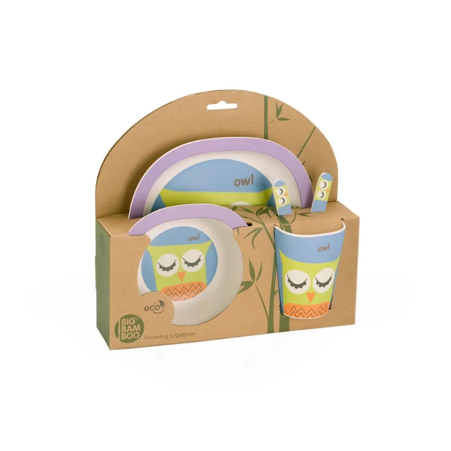 BIGBAMBOO SET ZA HRANJENJE OD BAMBUSA - SOVICA (5 DELOVA) - Online Apoteka BIGBAMBOO SET ZA HRANJENJE OD BAMBUSA - SOVICA (5 DELOVA)