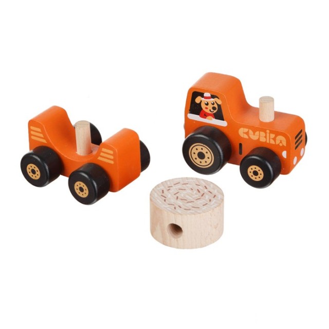 TRAKTOR DRVENA IGRAČKA SA MAGNETOM 3 ELEMENTA CUBIKA - Online Apoteka TRAKTOR DRVENA IGRAČKA SA MAGNETOM 3 ELEMENTA CUBIKA