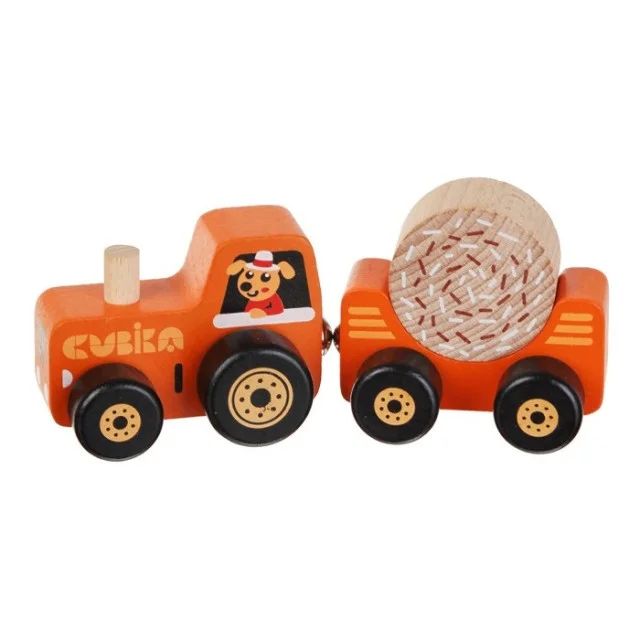 TRAKTOR DRVENA IGRAČKA SA MAGNETOM 3 ELEMENTA CUBIKA - Online Apoteka TRAKTOR DRVENA IGRAČKA SA MAGNETOM 3 ELEMENTA CUBIKA