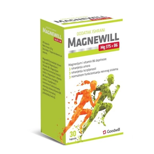 MAGNEWILL MG 375+ B6 KAPSULE - Online Apoteka MAGNEWILL MG 375+ B6 KAPSULE