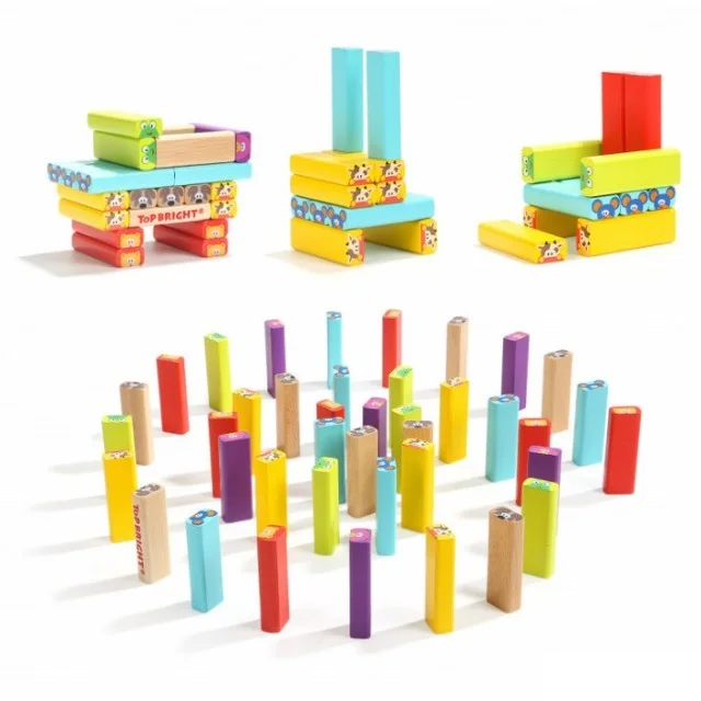 DRUŠTVENA IGRA JENGA - ŽIVOTINJE TOP BRIGHT