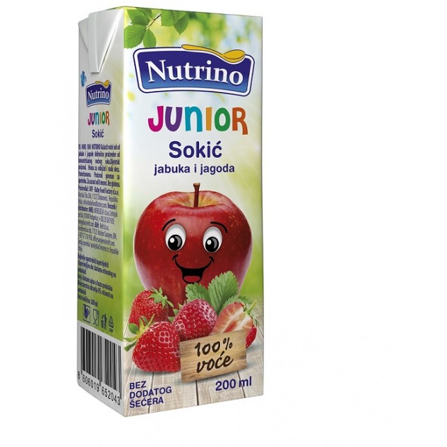 NUTRINO JUNIOR SOKIĆ JABUKA I JAGODA 200ML - Online Apoteka NUTRINO JUNIOR SOKIĆ JABUKA I JAGODA 200ML