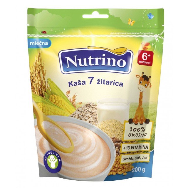 NUTRINO MLEČNA KAŠA 7 ŽITARICA 200G - Online Apoteka NUTRINO MLEČNA KAŠA 7 ŽITARICA 200G