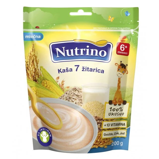 NUTRINO MLEČNA KAŠA 7 ŽITARICA 200G - Online Apoteka NUTRINO MLEČNA KAŠA 7 ŽITARICA 200G