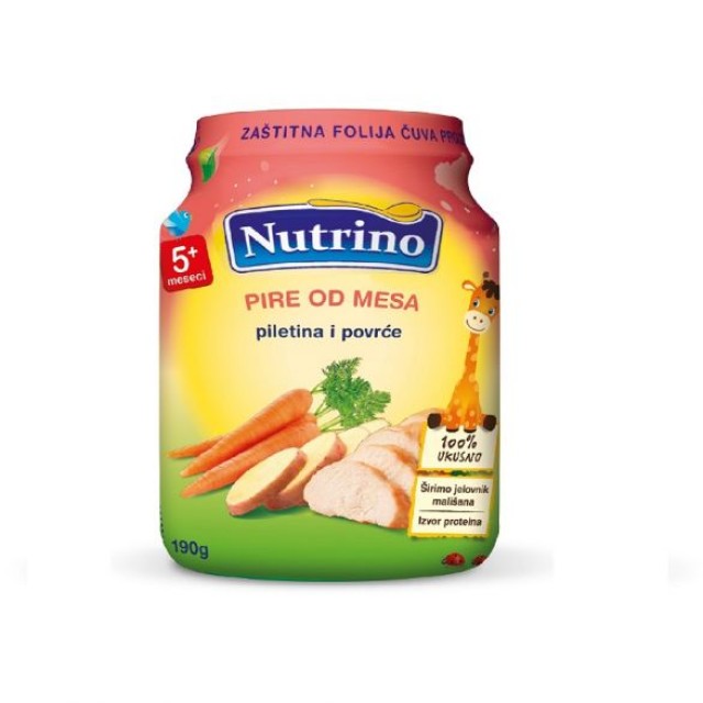 NUTRINO PIRE OD MESA PILETINA I POVRĆE 190G - Online Apoteka NUTRINO PIRE OD MESA PILETINA I POVRĆE 190G