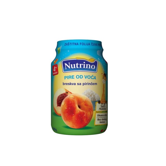 NUTRINO PIRE OD VOĆA BRESKVA SA PIRINČEM 190G - Online Apoteka NUTRINO PIRE OD VOĆA BRESKVA SA PIRINČEM 190G