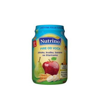 NUTRINO PIRE OD VOĆA JABUKA KRUŠKA BANANA SA ŽITARICAMA 190G NUTRINO PIRE OD VOĆA JABUKA KRUŠKA BANANA SA ŽITARICAMA 190G