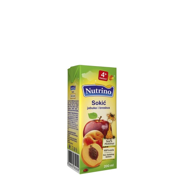 NUTRINO SOKIĆ JABUKA I BRESKVA 200ML - Online Apoteka NUTRINO SOKIĆ JABUKA I BRESKVA 200ML