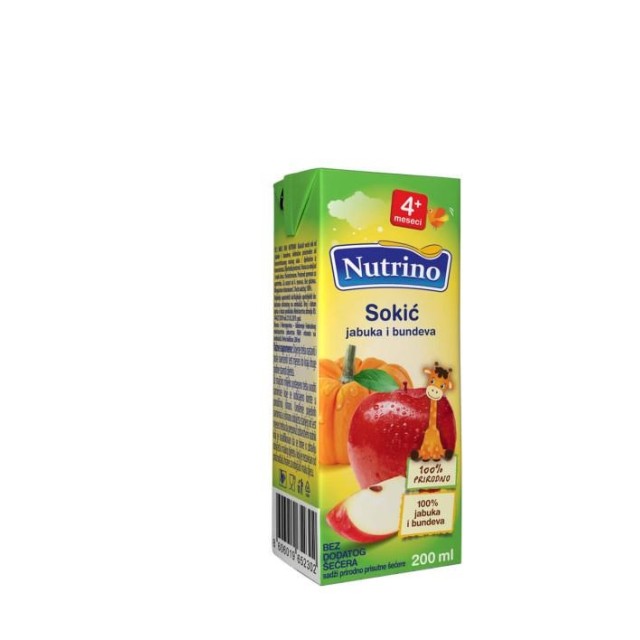 NUTRINO SOKIĆ JABUKA I BUNDEVA 200ML - Online Apoteka NUTRINO SOKIĆ JABUKA I BUNDEVA 200ML