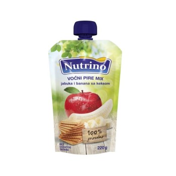 NUTRINO VOĆNI PIRE MIX JABUKA I BANANA SA KEKSOM 220G
