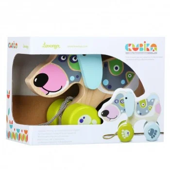 CUBIKA DRVENA IGRAČKA NA POVLAČENJE - KUCA