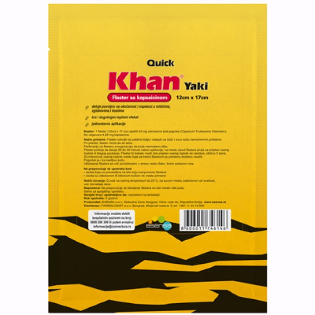 KHAN YAKI FLASTER SA KAPSAICINOM - Online Apoteka KHAN YAKI FLASTER SA KAPSAICINOM