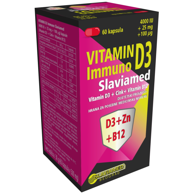 VITAMIN D3 IMMUNO SLAVIAMED 60 KAPSULA - Online Apoteka VITAMIN D3 IMMUNO SLAVIAMED 60 KAPSULA