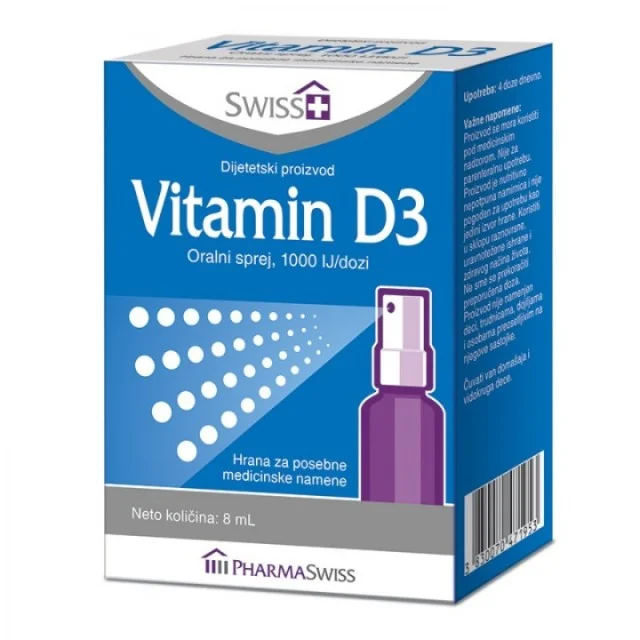 SWISS PLUS VITAMIN D3 SPREJ 1000 IJ - Online Apoteka SWISS PLUS VITAMIN D3 SPREJ 1000 IJ