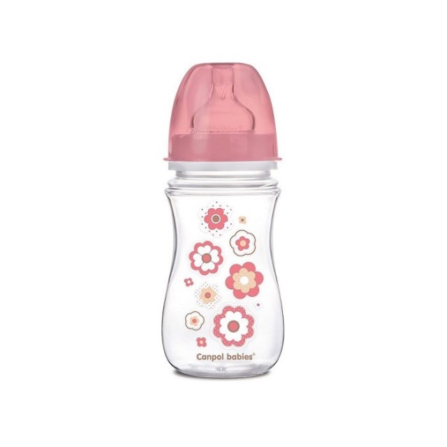 CANPOL BABY FLAŠICA ŠIROKI VRAT ANTIKOLIK EASY START - NEWBORN BABY PINK 240ML - Online Apoteka CANPOL BABY FLAŠICA ŠIROKI VRAT ANTIKOLIK EASY START - NEWBORN BABY PINK 240ML