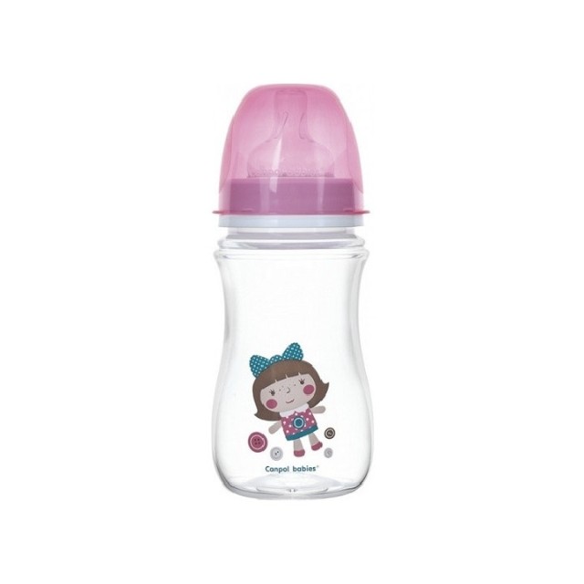 CANPOL BABY FLAŠICA ŠIROKI VRAT ANTIKOLIK EASY START - TOYS DOLL (ROZE) 240ML - Online Apoteka CANPOL BABY FLAŠICA ŠIROKI VRAT ANTIKOLIK EASY START - TOYS DOLL (ROZE) 240ML