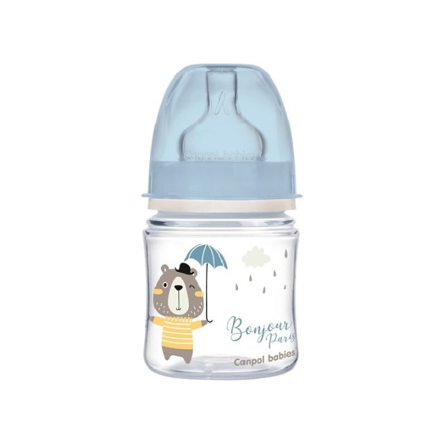 CANPOL BABY FLAŠICA ŠIROKI VRAT - BONJOUR PARIS BLUE 120ML - Online Apoteka CANPOL BABY FLAŠICA ŠIROKI VRAT - BONJOUR PARIS BLUE 120ML