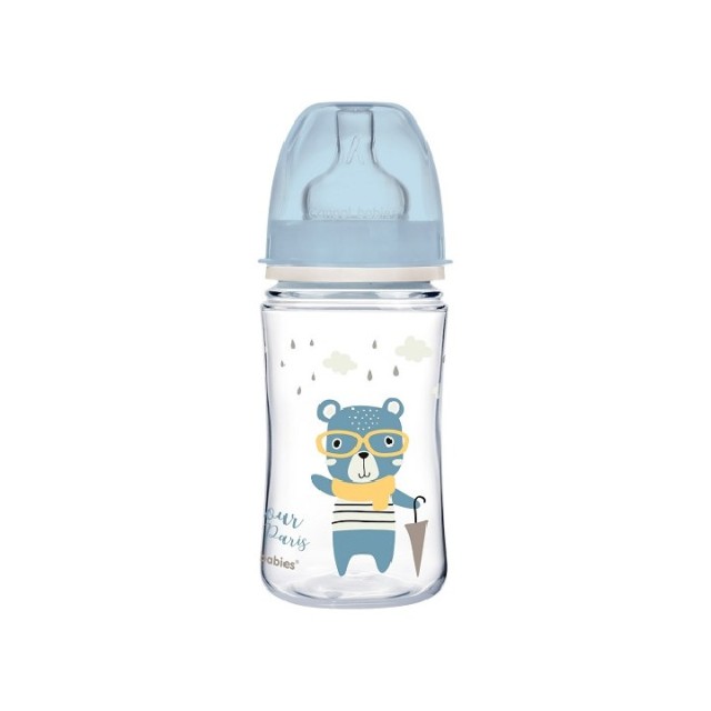 CANPOL BABY FLAŠICA ŠIROKI VRAT - BONJOUR PARIS BLUE 240ML - Online Apoteka CANPOL BABY FLAŠICA ŠIROKI VRAT - BONJOUR PARIS BLUE 240ML
