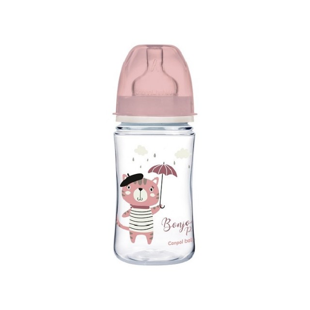 CANPOL BABY FLAŠICA ŠIROKI VRAT - BONJOUR PARIS PINK 240ML - Online Apoteka CANPOL BABY FLAŠICA ŠIROKI VRAT - BONJOUR PARIS PINK 240ML