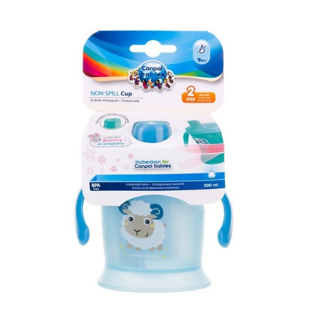 CANPOL BABY NON SPILL ŠOLJA SA RUČKAMA - BUNNY & COMPANY (PLAVA) 200ML - Online Apoteka CANPOL BABY NON SPILL ŠOLJA SA RUČKAMA - BUNNY & COMPANY (PLAVA) 200ML