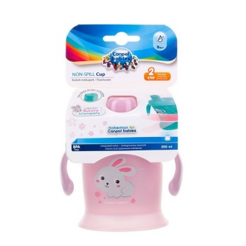 CANPOL BABY NON SPILL ŠOLJA SA RUČKAMA - BUNNY & COMPANY (ROZE) 200ML CANPOL BABY NON SPILL ŠOLJA SA RUČKAMA - BUNNY & COMPANY (ROZE) 200ML
