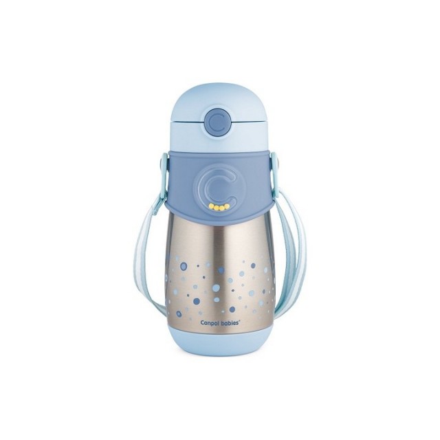 CANPOL BABY THERMAL ŠOLJA SA SLAMČICOM - PLAVA 300ML - Online Apoteka CANPOL BABY THERMAL ŠOLJA SA SLAMČICOM - PLAVA 300ML