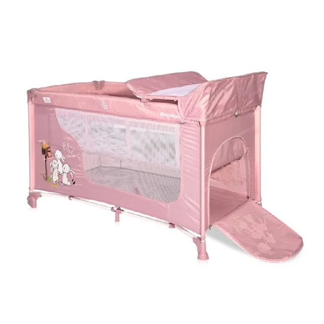 LORELLI PRENOSIVI KREVET MOONLIGHT 2 NIVOA - BEIGE ROSE RABBITS (2021)