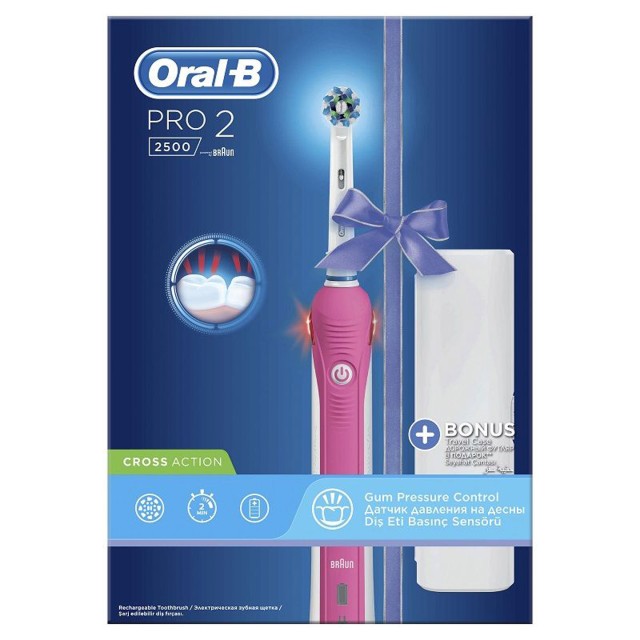 ORAL-B PRO 2500 PINK ELEKTRIČNA ČETKICA ZA ZUBE - Online Apoteka ORAL-B PRO 2500 PINK ELEKTRIČNA ČETKICA ZA ZUBE