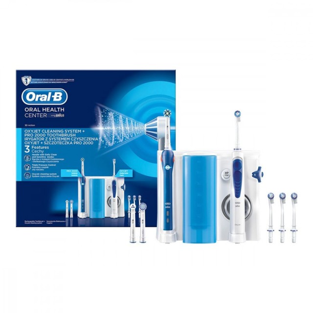 ORAL B OXYJET CENTAR PRO2000 PLUS ORALNI IRIGATOR I ELEKTRIČNA ČETKICA ZA ZUBE - Online Apoteka ORAL B OXYJET CENTAR PRO2000 PLUS ORALNI IRIGATOR I ELEKTRIČNA ČETKICA ZA ZUBE