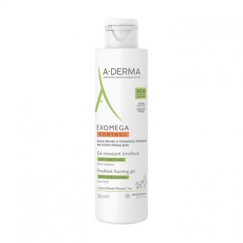 A-DERMA EXOMEGA CONTROL EMOLIJENTNI PENUŠAVI GEL 200ML - Preparat za čišćenje suve kože sklone atopiji A-DERMA EXOMEGA CONTROL EMOLIJENTNI PENUŠAVI GEL 200ML - Preparat za čišćenje suve kože sklone atopiji