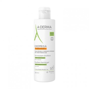 A-DERMA EXOMEGA CONTROL EMOLIJENTNI PENUŠAVI GEL 500ML - Preparat za čišćenje suve kože sklone atopiji A-DERMA EXOMEGA CONTROL EMOLIJENTNI PENUŠAVI GEL 500ML - Preparat za čišćenje suve kože sklone atopiji