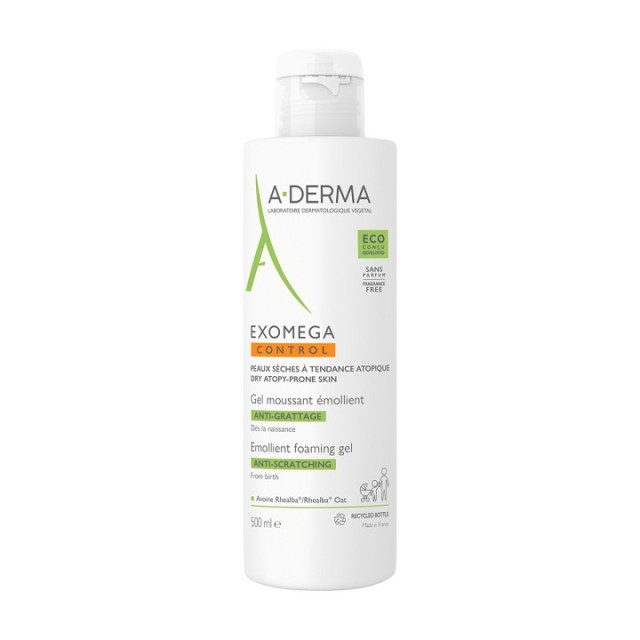 A-DERMA EXOMEGA CONTROL EMOLIJENTNI PENUŠAVI GEL 500ML - Preparat za čišćenje suve kože sklone atopiji A-DERMA EXOMEGA CONTROL EMOLIJENTNI PENUŠAVI GEL 500ML - Preparat za čišćenje suve kože sklone atopiji
