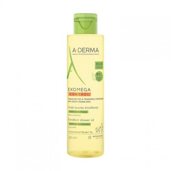 A-DERMA EXOMEGA CONTROL EMOLIJENTNO ULJE ZA TUŠIRANJE 200ML - Preparat za dnevnu higijenu suve kože sklone atopiji A-DERMA EXOMEGA CONTROL EMOLIJENTNO ULJE ZA TUŠIRANJE 200ML - Preparat za dnevnu higijenu suve kože sklone atopiji