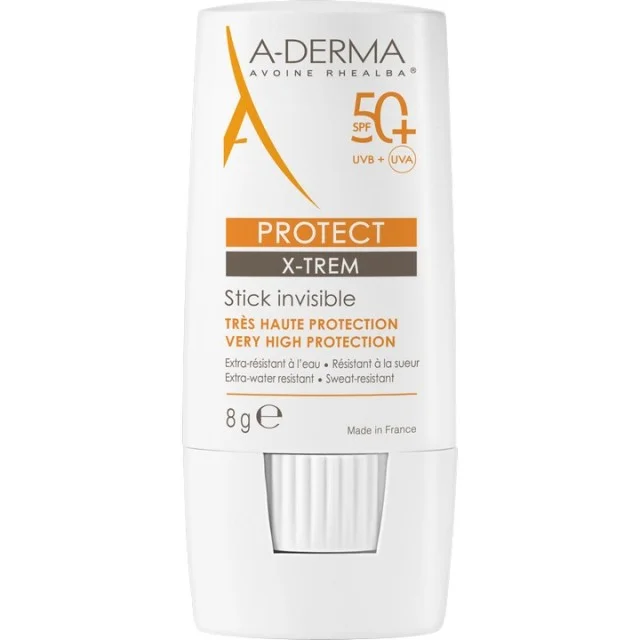A-DERMA PROTECT X-TREM NEVIDLJIVI STIK SPF 50+ 8G - Preparat za lice i telo za zaštitu od sunca A-DERMA PROTECT X-TREM NEVIDLJIVI STIK SPF 50+ 8G - Preparat za lice i telo za zaštitu od sunca