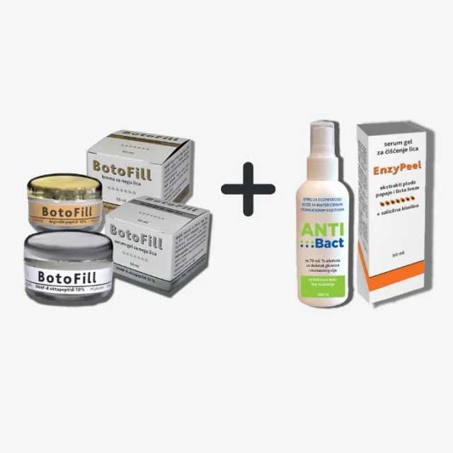 BOTOFILL KREMA I BOTOFILL SERUM GRATIS ENZYPEEL SERUM GEL I SPREJ ZA DEZINFEKCIJU ANTI-BACT BOTOFILL KREMA I BOTOFILL SERUM GRATIS ENZYPEEL SERUM GEL I SPREJ ZA DEZINFEKCIJU ANTI-BACT