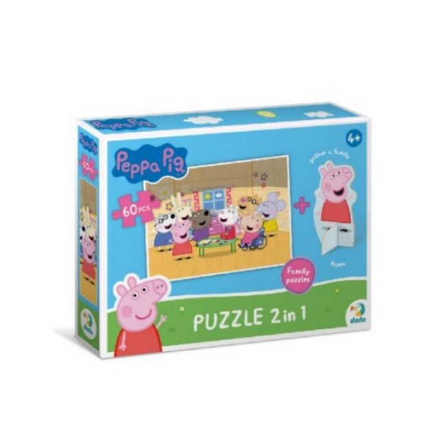 DODO PUZZLE PEPPA PRASE SA FIGUROM PORODICA DODO PUZZLE PEPPA PRASE SA FIGUROM PORODICA