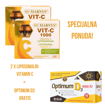 LIPOSOMALNI VITAMIN C 2 PAKOVANJA PLUS OPTIMUM D3 GRATIS