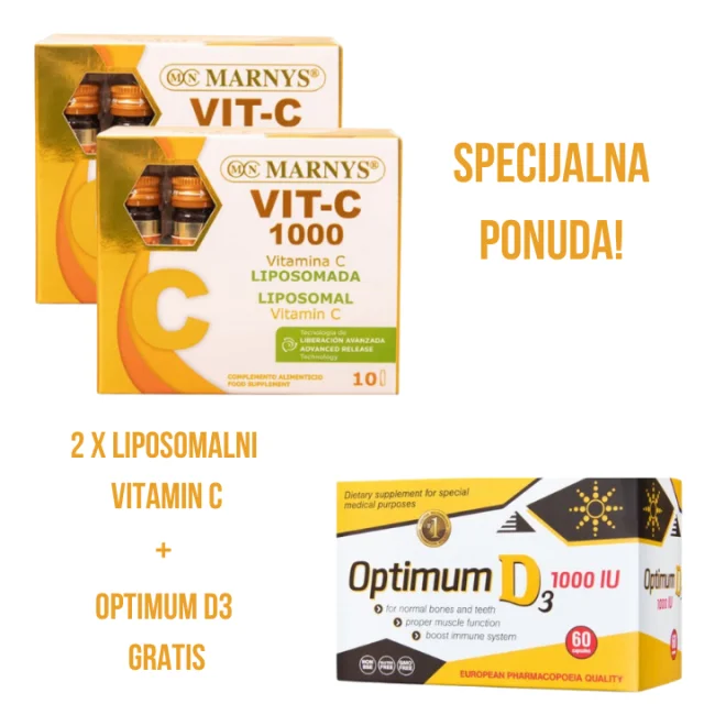 LIPOSOMALNI VITAMIN C 2 PAKOVANJA PLUS OPTIMUM D3 GRATIS LIPOSOMALNI VITAMIN C 2 PAKOVANJA PLUS OPTIMUM D3 GRATIS